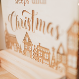 Sleeps until Christmas Timber Stand - Santa Sleigh Design