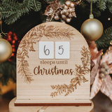 Sleeps until Christmas Timber Stand - Wreath Design