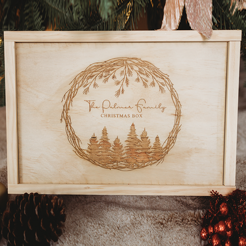 Christmas Box - Pine Tree Design