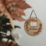 Sleeps until Christmas Plaque - Wreath Design