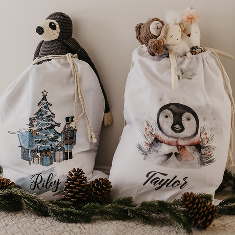 Christmas Printed Santa Sacks - Various Designs