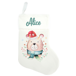 Traditional Christmas Stocking - Bear Design - Name On Top