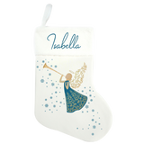 Traditional Christmas Stocking - Angel Design - Name On Top