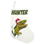 Traditional Christmas Stocking - Dinosaur Design - Name On Top