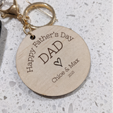 Fathers Day, Happy Father's Day, Keyring, Photo Keyring, Personalised Keyring, Engraved Keyring, Gifts For Him, Photo Gift, Personalised Present, Engraving, Timber Photo, Bag Tag