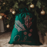 Christmas Velvet Santa Sack with Filigree Design and Name