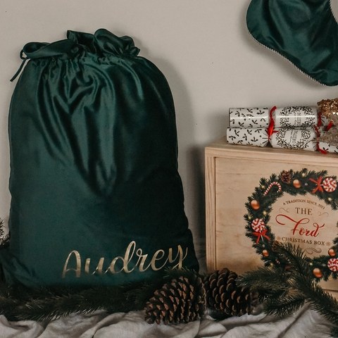 Christmas Velvet Santa Sack with Printed Name