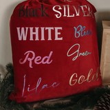 Christmas Velvet Santa Sack with Filigree Design and Name